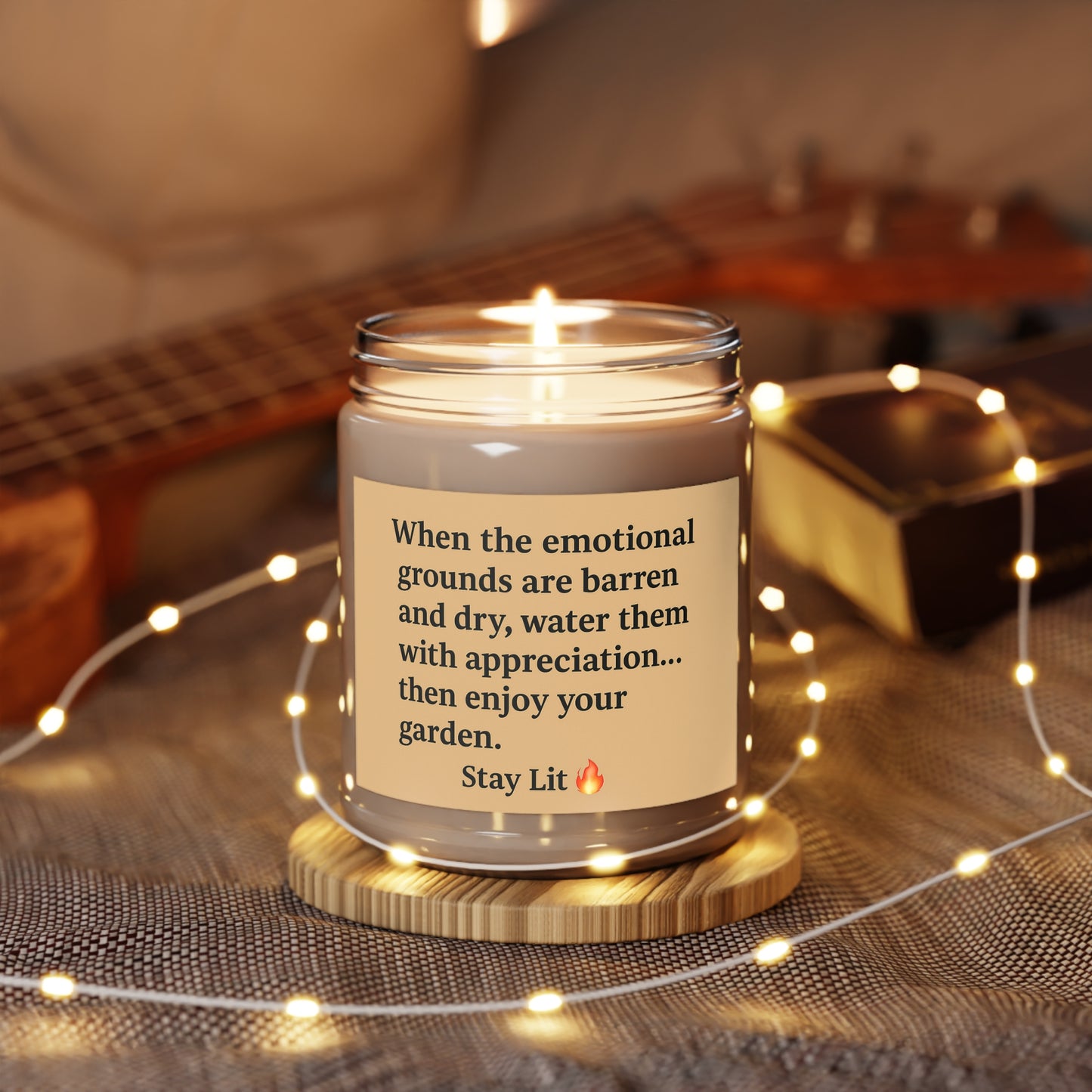 Time to enjoy your life, unscented soy candle