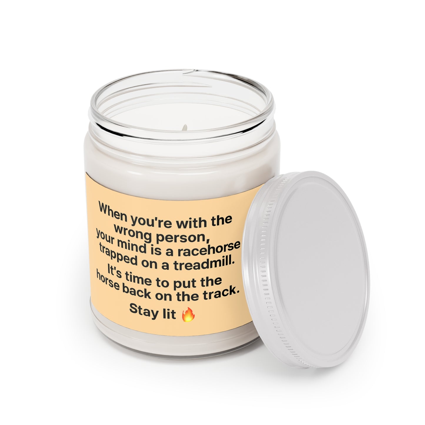 Get on the right track! unscented soy candle