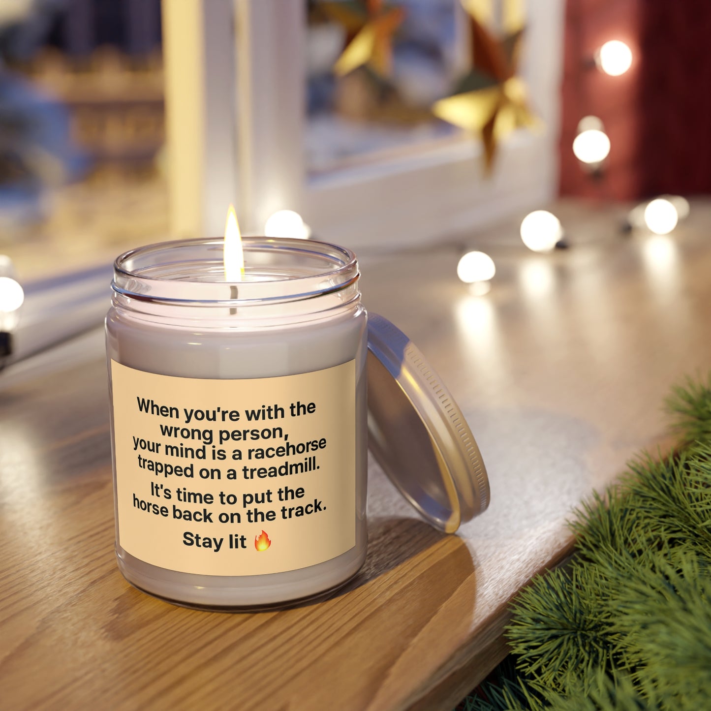 Get on the right track! unscented soy candle