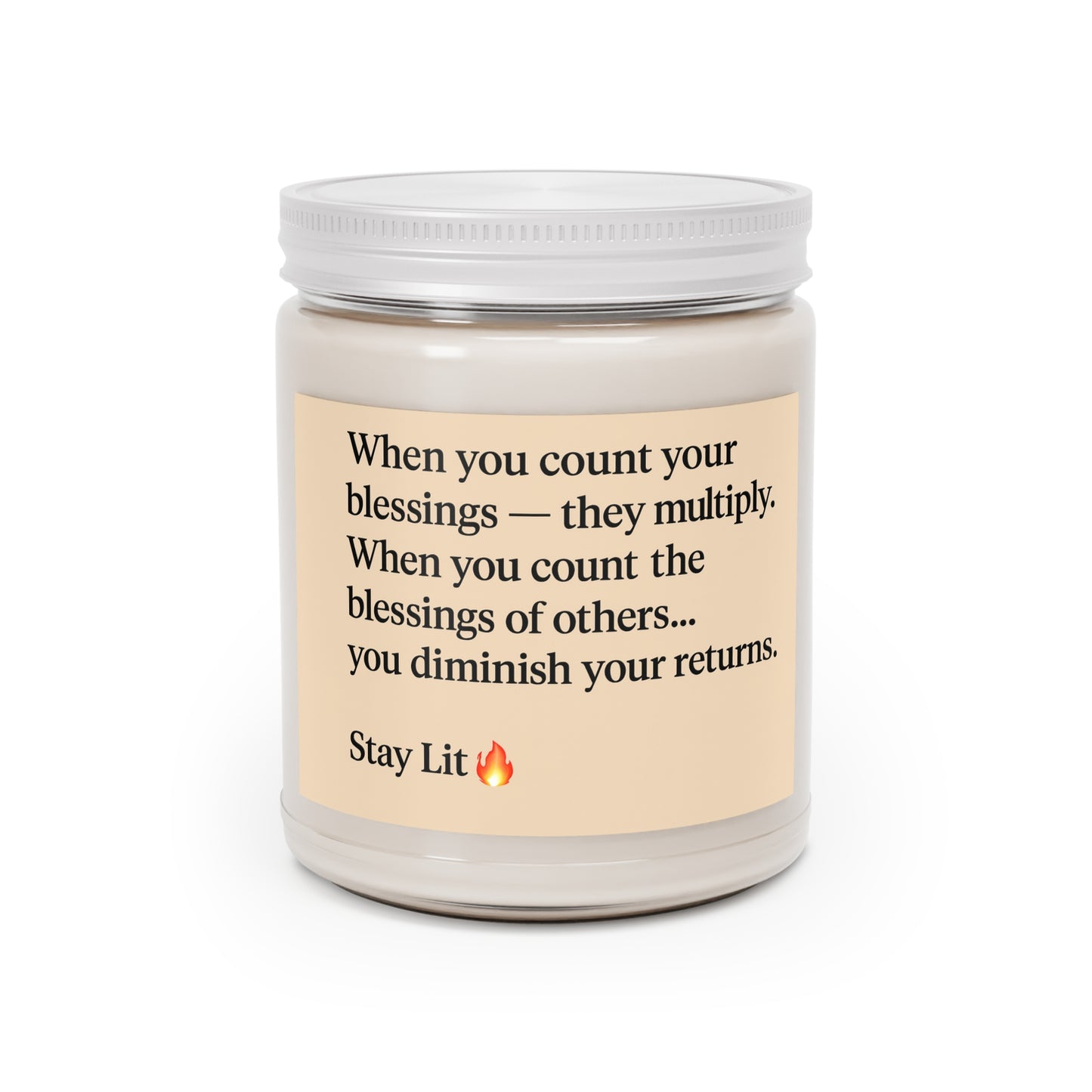 When You Count Your Blessings, unscented Soy Candle