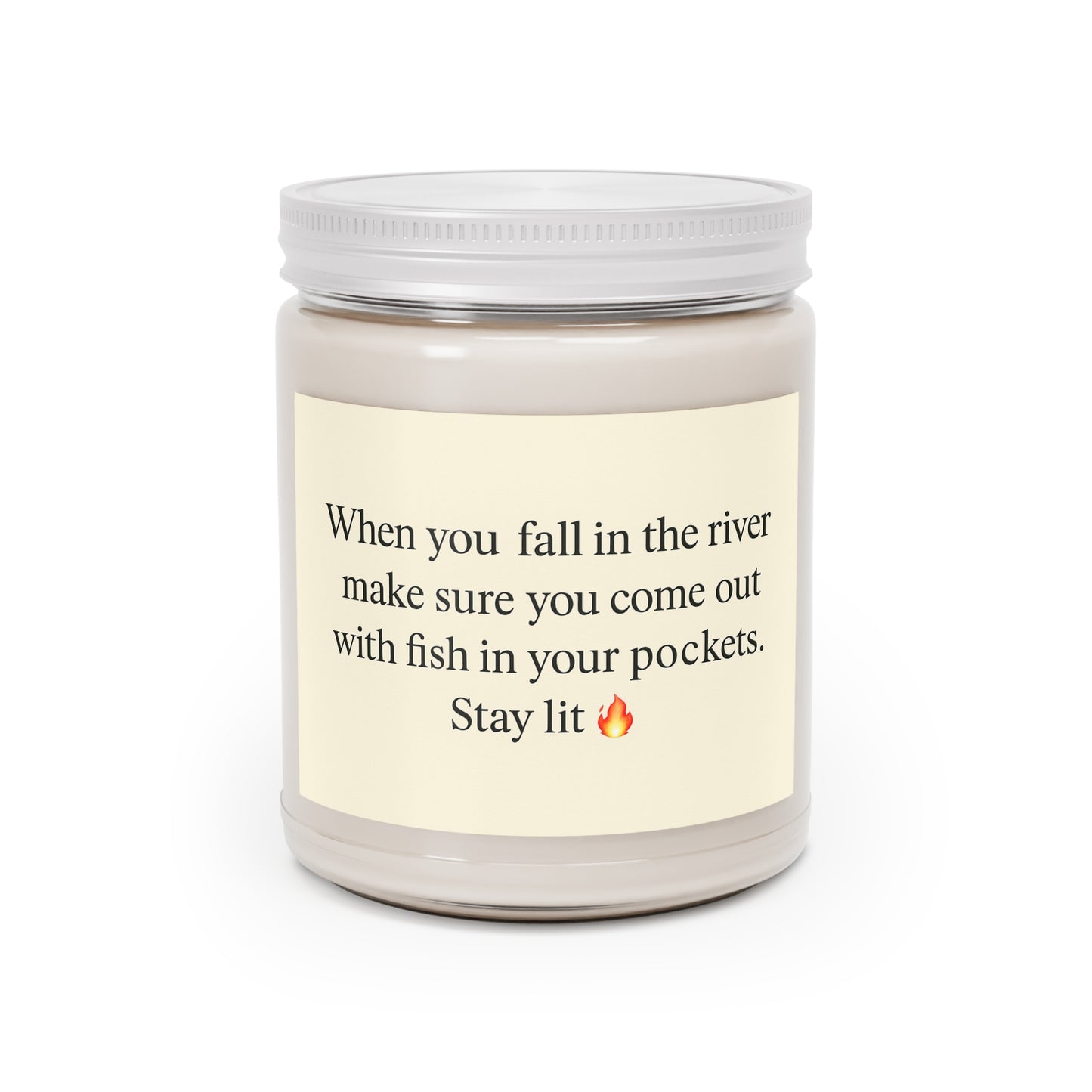 Fish in your pockets, unscented soy candle